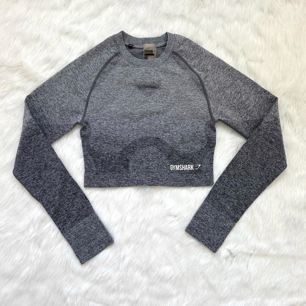Gymshark Grey Ombré Long Sleeve Crop Top